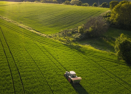 Tractor in field