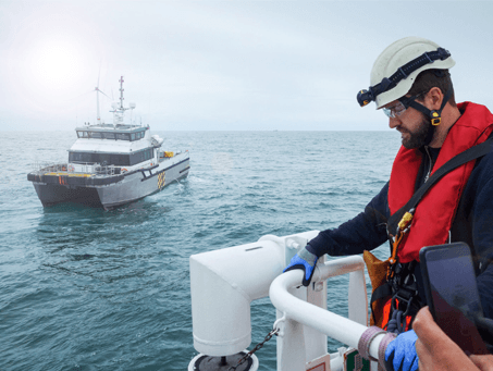 Offshore worker at sea