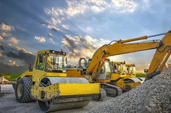 construction industry using lubricants for machines