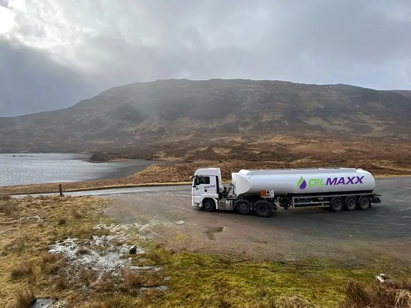 oilmaxx branded tanker on the road in England