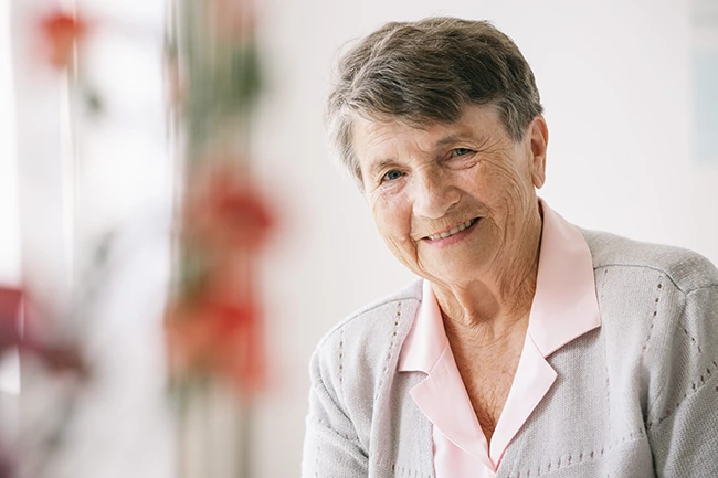 senior women comfortable at home